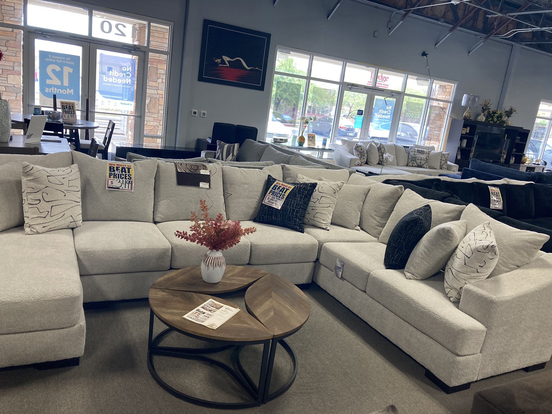 Cozy Cream Sectional Available In Multiple Colors