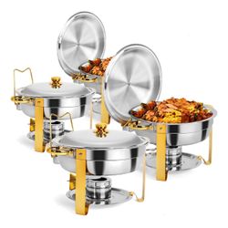 4 Pack Gold Chafing Dishes for Buffet(Jh2836B)