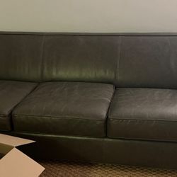 Green leather Sofa