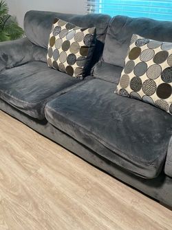 2 piece grey sofa