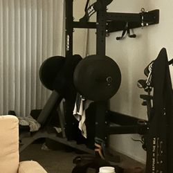 Titan Foldable Half Rack ( With Weights And Barball