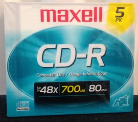 New 5 Pack CD-R