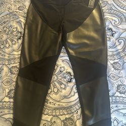 Black Leggings w/ faux leather 3XL