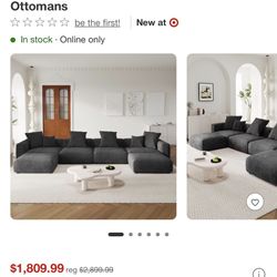 WJShome Modular Sectional Sofa Couch,181.1inch U Shape Sofa Couch,Oversized 4 Seater Couch with 2 Ottomans