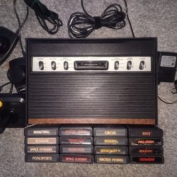 Atari 2600 Sears Video Arcade Console With 16 Games Tested and Working See Pics