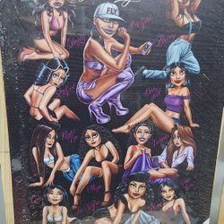 HOMIES - HOMIEGIRL PIN UP - Small Canvas Art - 12" X 16"