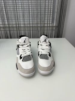 Jordan 4 Military Black Style Sneakers – White/Black – Brand New – Size 10 OBO