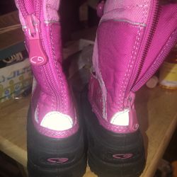 Thermolite Pink And Black Girls All Weather Boots Size 9C