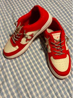True religion Allison red and white sneakers size 10