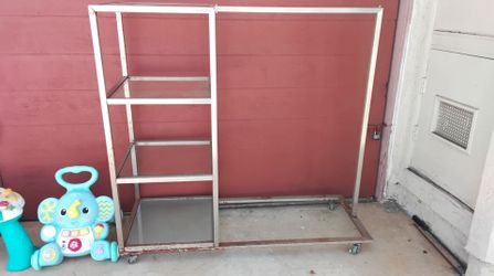 Boutique shelf with hanger rack