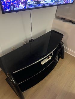 TV Stand / Media Console – Black Glass Shelves – $75 OBO