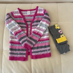 Girl Size 5-6 Set Sweater And Tight