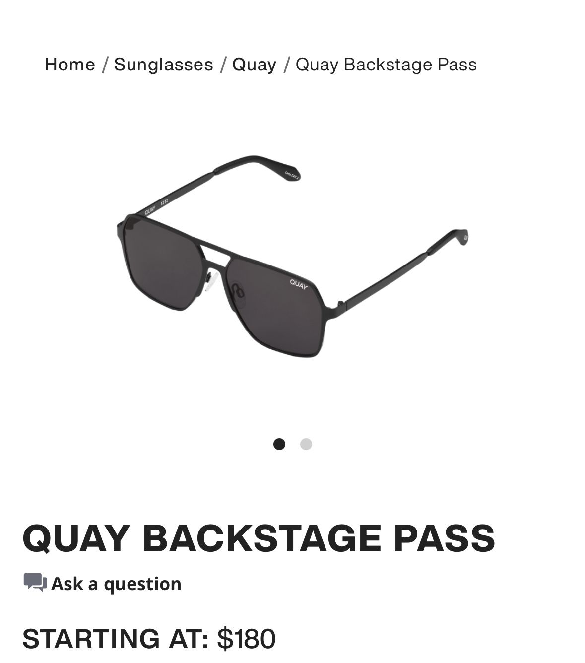 Quay Backstage Pass Sunglasses
