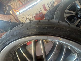Staggered rims and tires