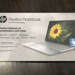 Hp pavilion notebook 15.6” HD touch screen