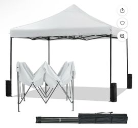 10x10 FT Pop Up Canopy Tent with Slant Legs and arrying Bag, Easy Setup Outdoor Shelter for Patio, Garden, each, Natural White