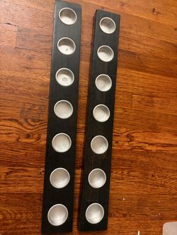 Set of 2 Wood Tealight Candle Holder Panels