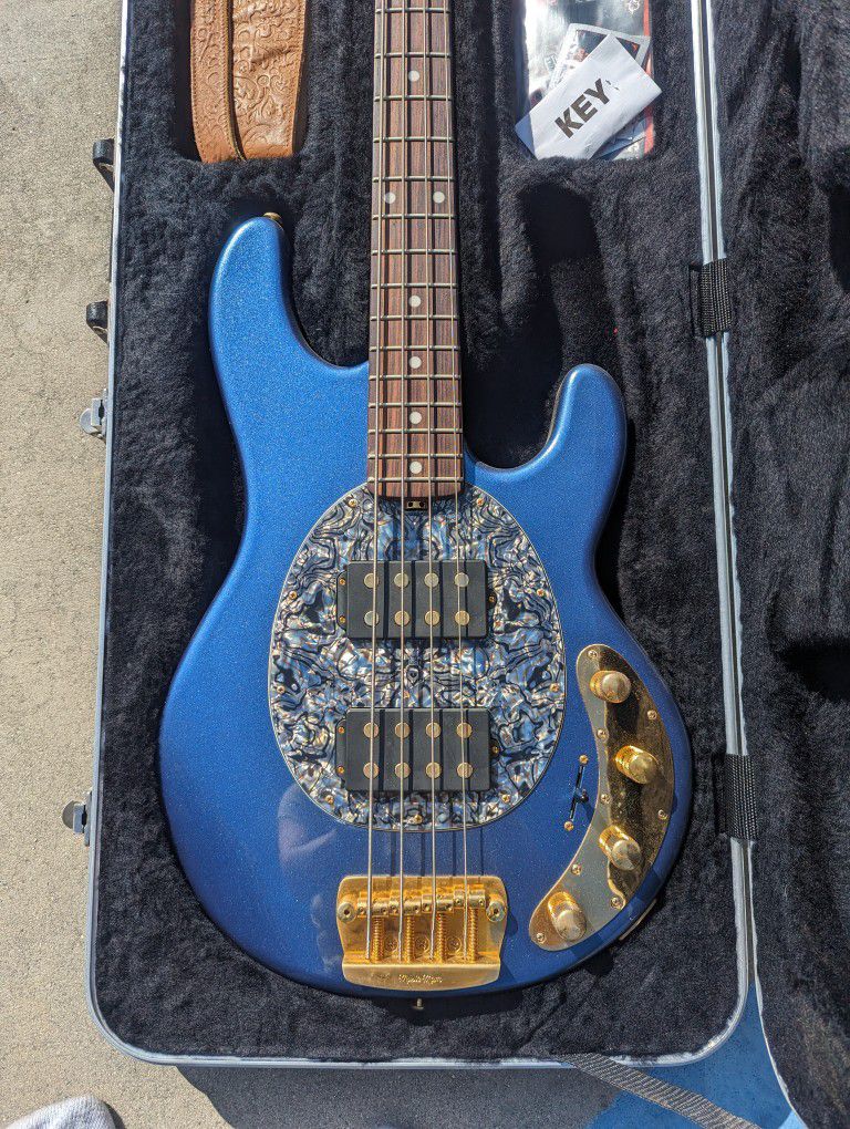 2001 Ernie Ball Music Man Stingray - Pace Car Blue With Gold Hardware