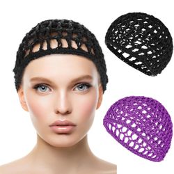 Wig Cap Hair Adjustable Net ( Black And Purple)