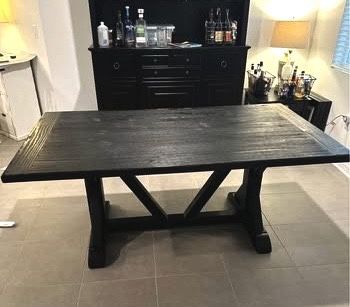 40x72 Black Wood Table