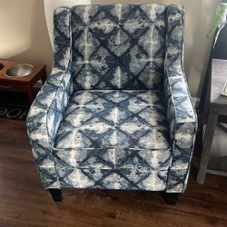 2 Modern Blue and White Chairs