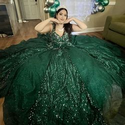 Emerald Quinceanera Ball Gown