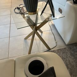 Glass Top Coffee Table And Side Table