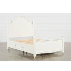 Full Bed Wood Poster Platform With 2 Side Storage
