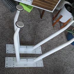 Heavy Duty Adjustable White Steel Table Legs – 28.5″ – 2 Sets (4 Legs)