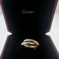 Cartier Trinity 3 band 18k White, Gold & Rose Gold Ring Sz 54
