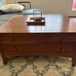 Wood Coffee Table With Drawers