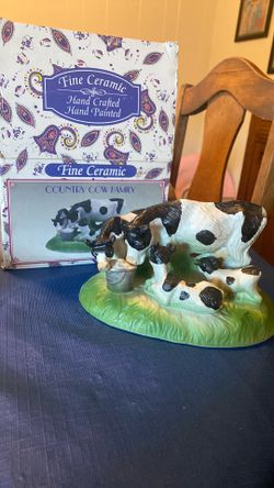 Ceramic Country Cow Family