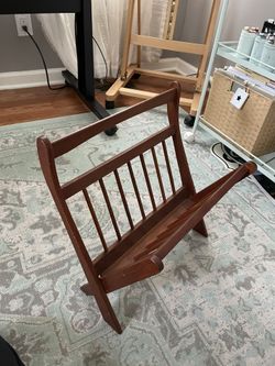 Antique Wooden Magazine Rack - 50-60s