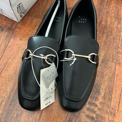 Women's Laurel Loafer Flats  A New Day Black with Gold Buckle 8 NEW