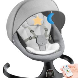 #928 kmaier Electric Baby Swing for Infants, Baby Rocker for Infants with 5 Speeds, 10 Lullabies, Adapter & Battery Operated, Indoor & Outdoor Use, Re