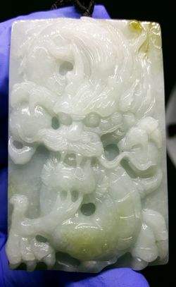Burma type A icy jade Jadeite pendant Sky Dragon 740.
