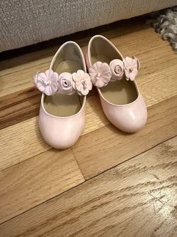 Janie & Jack Toddler Size 8 Floral Patent Leather Pink Floral Shoes