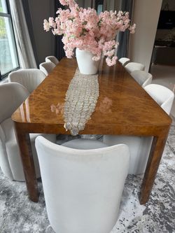 Restoration Hardware Bardot 108” Burlwood Dining Table – Luxury Statement Piece