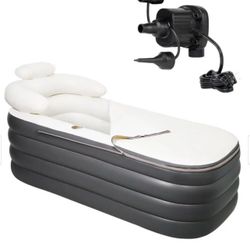 Inflatable Bathtub, Portable Bathtub Adult with Electric Air Pump, Freestandi