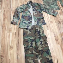 Camouflage Pants, Jacket, Long Sleeve Shirt 