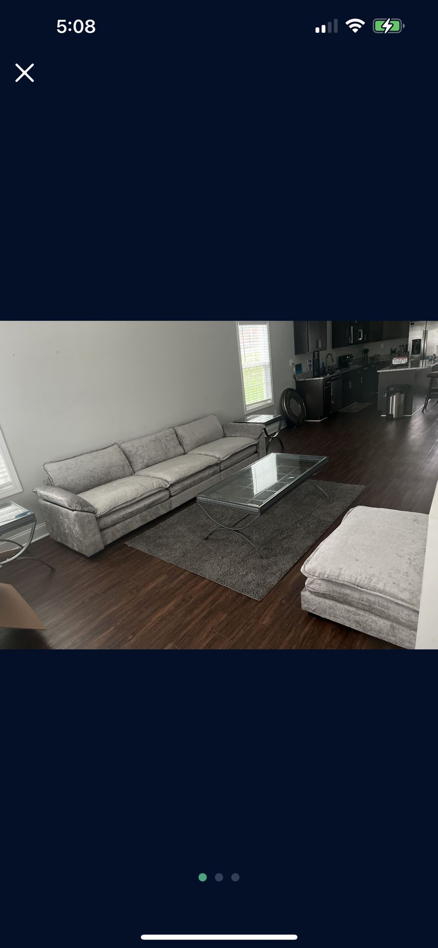 Heather Grey Sofa With Ottoman