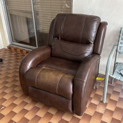 Well Worn Leather Recliner