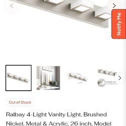 Home Decorators Collection VICINO Brushed Nickel Integrated LED Bathroom Vanity Light Bar