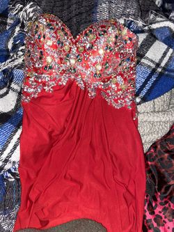 Beautiful Strapless Red Prom Dress