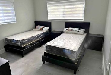 ¡Combo Cama Twin Negra + Colchón Nuevo!