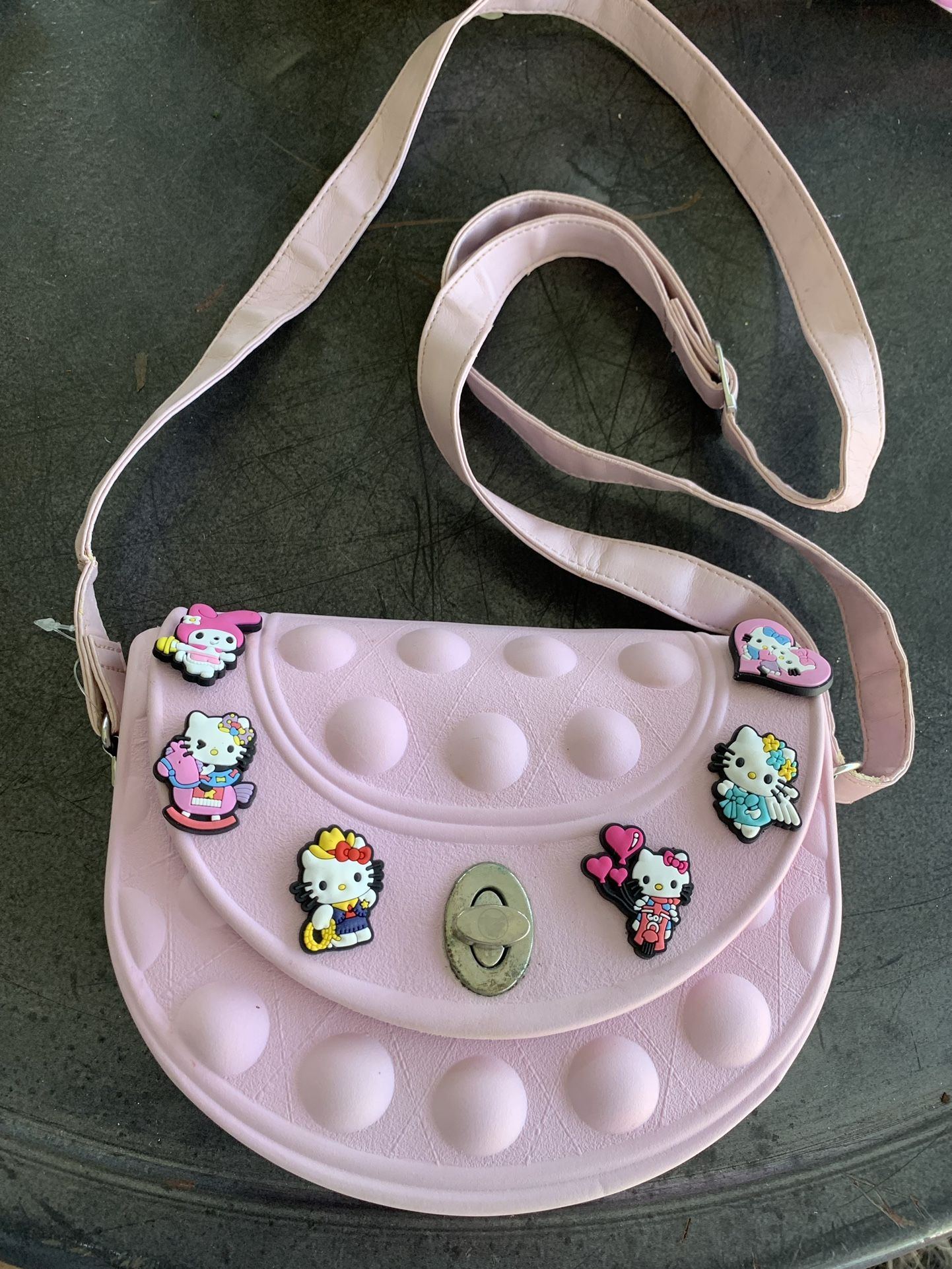 CROC OVER THE SHOULDER PURSE WITH Hello Kitty jibbitz