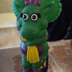 Vintage 1990s Lyons Group Barney Friend Baby Bop 7" Vinyl Bank w/Plug* CUTE