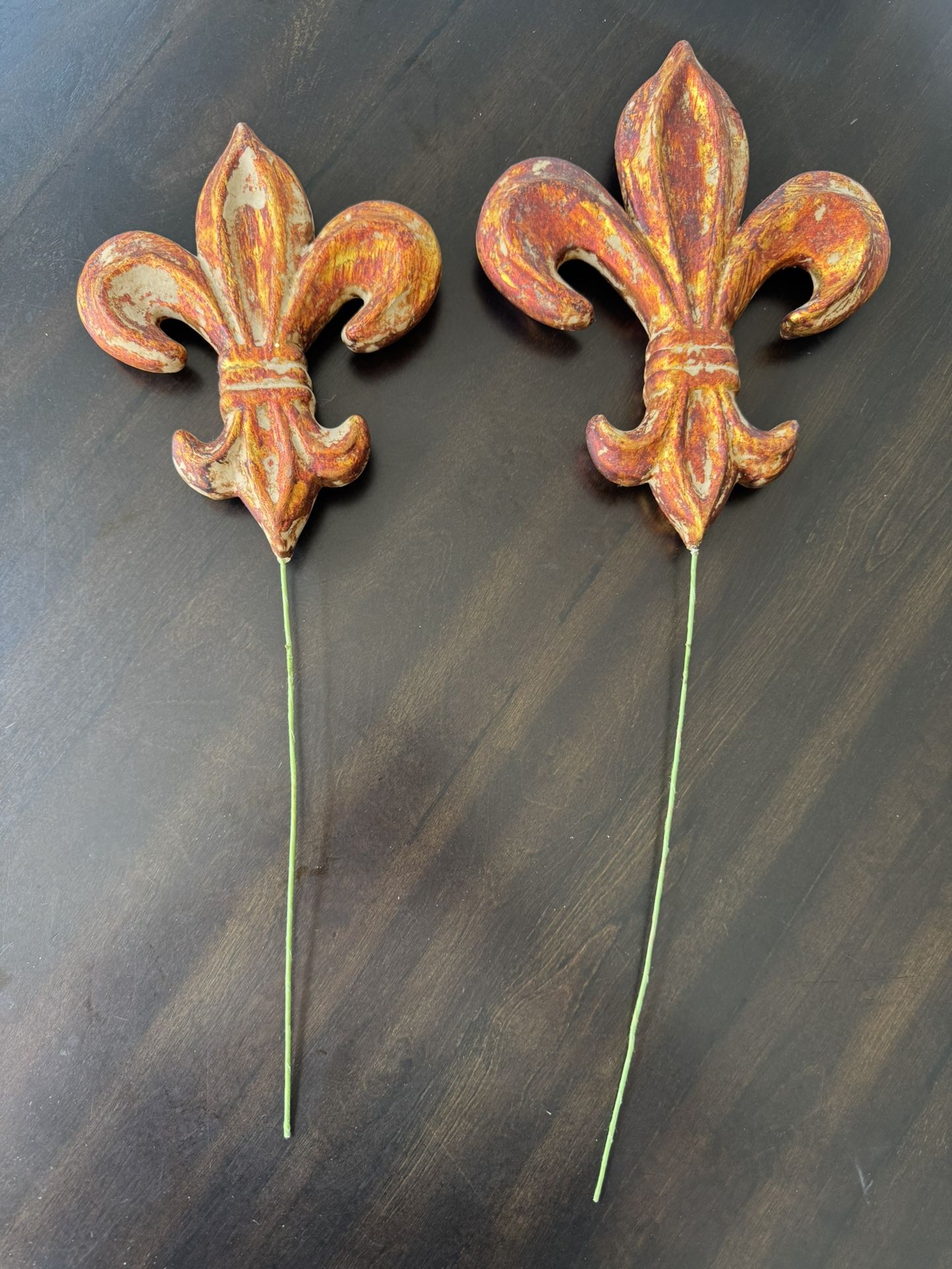 Leaf Fleur De Lis Pick floral ornament, home decor, Christmas tree, wreath foam