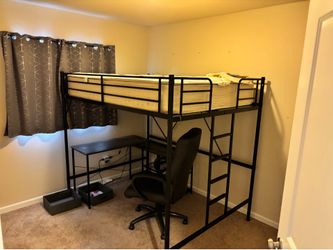 Loft bed with desk underneath