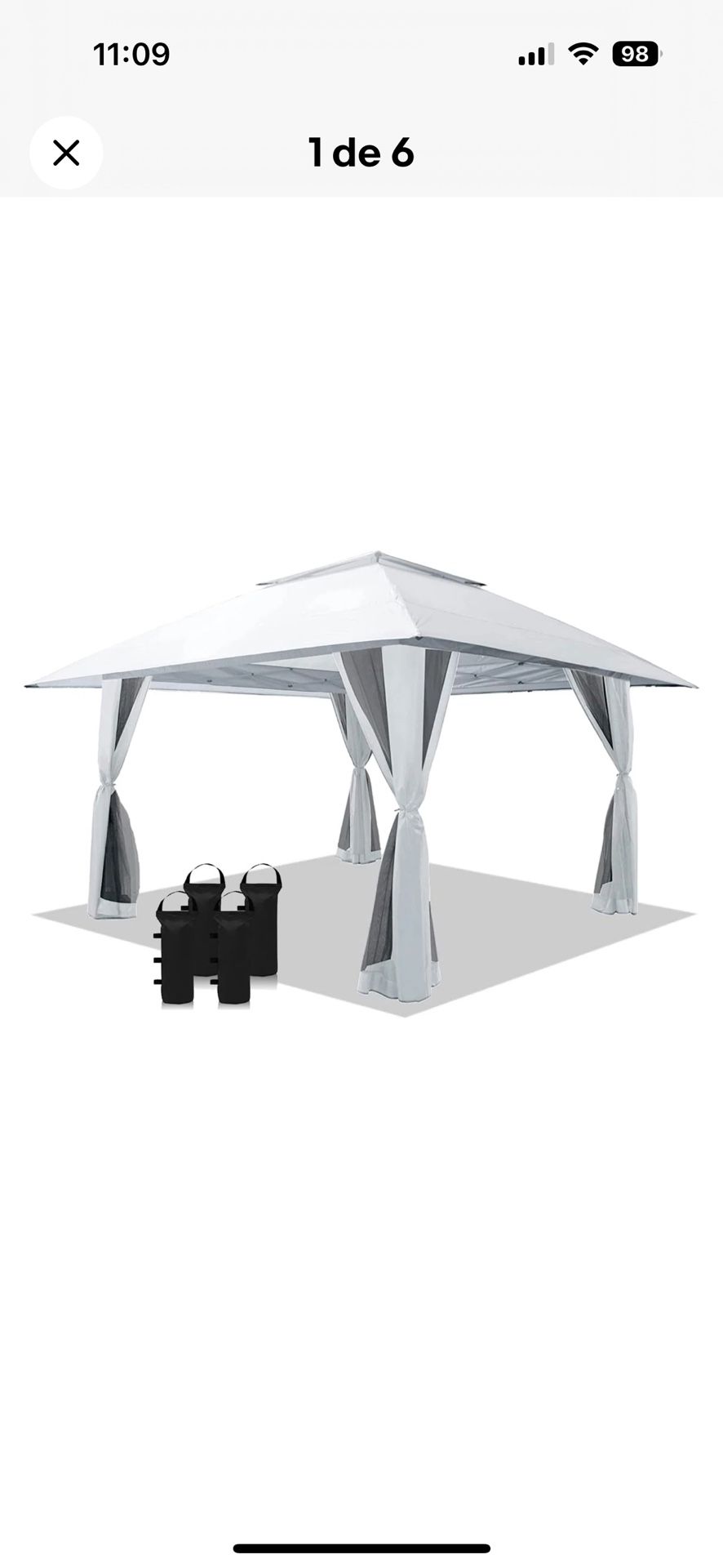 Crown Shades 13x13 Ft Gazebo Shelter W/4 Mosquito Net